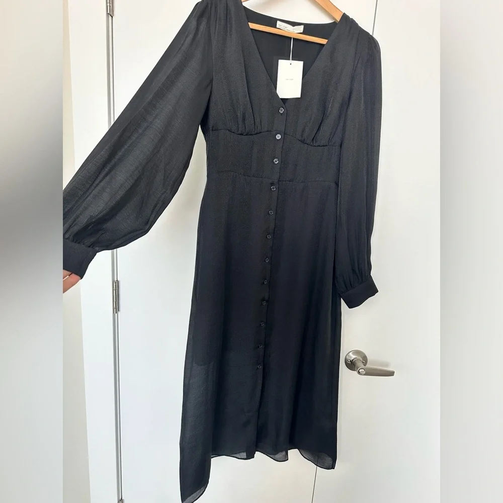 NWT Oak + Fort Black Button‑Front Dress - Picture 4 of 6